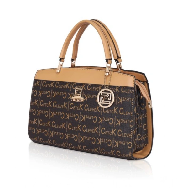 Shopnav Women's Faux Leather Printed Handbag (Camel) - Camel