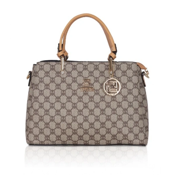 Shopnav Women's Faux Leather Printed Handbag (Camel) - Camel