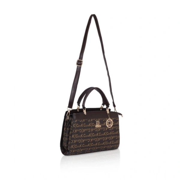 Shopnav Women's Faux Leather Printed Handbag (Coffee) - Coffee