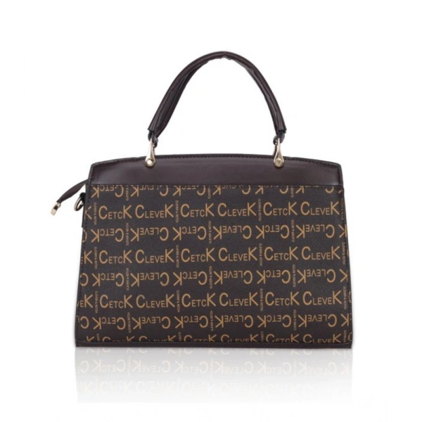 Shopnav Women's Faux Leather Printed Handbag (Coffee) - Coffee