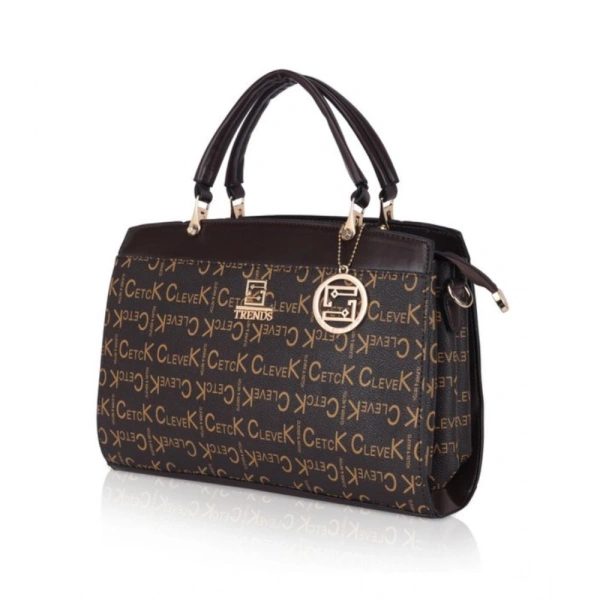 Shopnav Women's Faux Leather Printed Handbag (Coffee) - Coffee