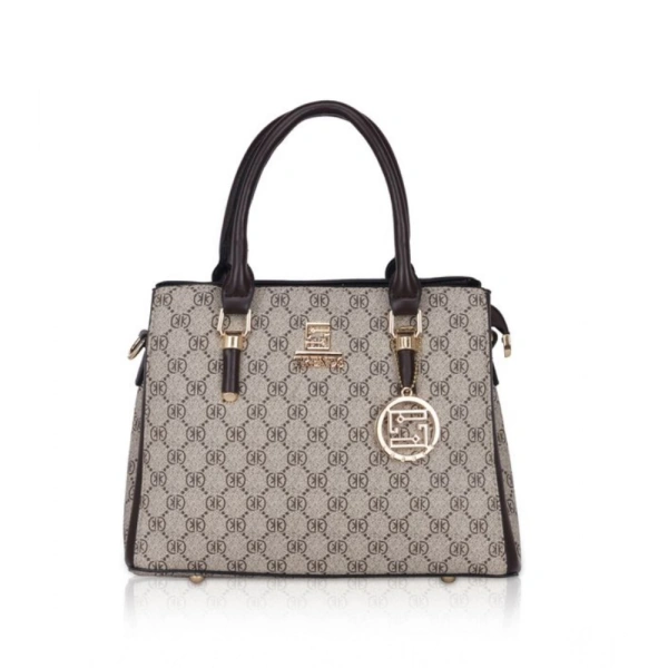 Shopnav Women's Faux Leather Printed Handbag (Coffee) - Coffee