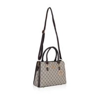 Shopnav Women's Faux Leather Printed Handbag (Coffee) - Coffee