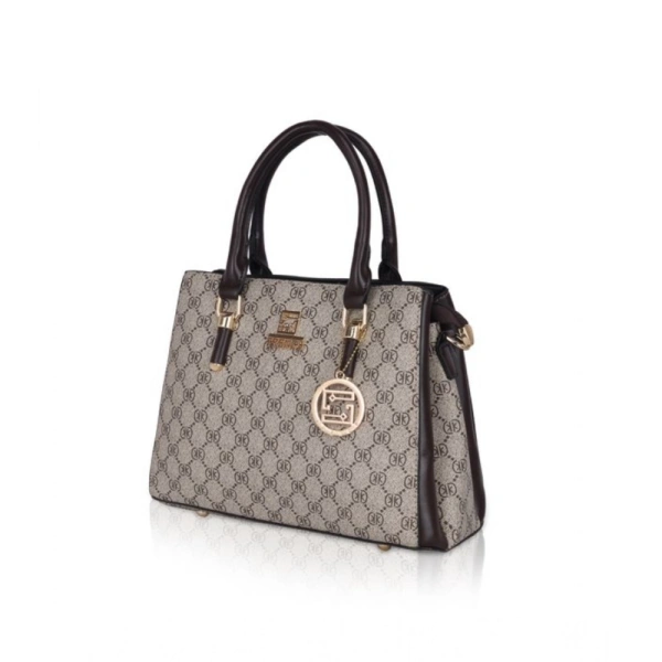 Shopnav Women's Faux Leather Printed Handbag (Coffee) - Coffee
