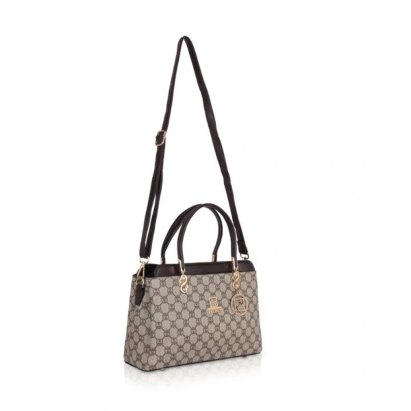 Shopnav Women's Faux Leather Printed Handbag (Coffee) - Coffee