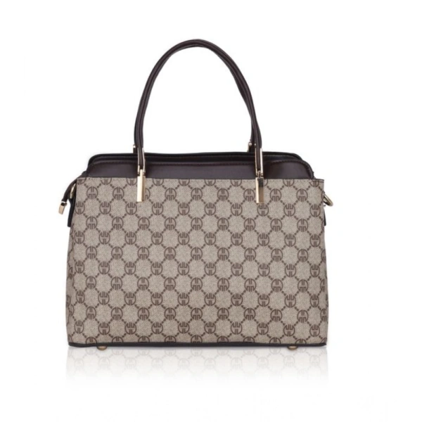 Shopnav Women's Faux Leather Printed Handbag (Coffee) - Coffee