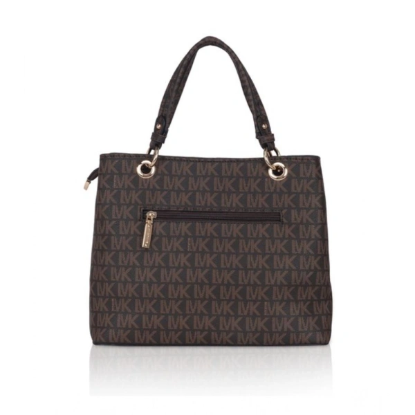 Shopnav Women's Faux Leather Printed Handheld Bag (Brown) - Brown