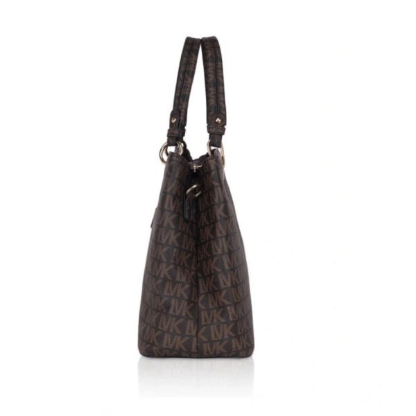 Shopnav Women's Faux Leather Printed Handheld Bag (Brown) - Brown