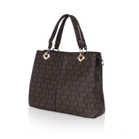 Shopnav Women's Faux Leather Printed Handheld Bag (Brown) - Brown