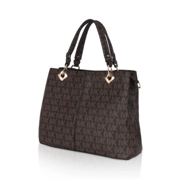 Shopnav Women's Faux Leather Printed Handheld Bag (Brown) - Brown