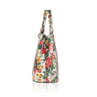 Shopnav Women's Faux Leather Printed Handheld Bag (White Orang) - White Orang