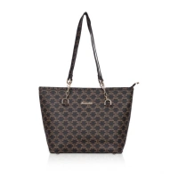 Shopnav Women's Faux Leather Printed Tote Bag (Brown) - Brown