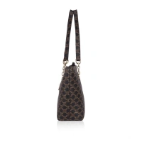 Shopnav Women's Faux Leather Printed Tote Bag (Brown) - Brown