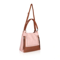 Shopnav Women's Faux Leather Printed Tote Bag (Pink) - Pink