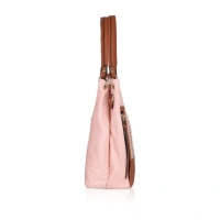 Shopnav Women's Faux Leather Printed Tote Bag (Pink) - Pink
