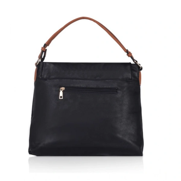 Shopnav Women's Faux Leather Solid Sling Bag (Black) - Black