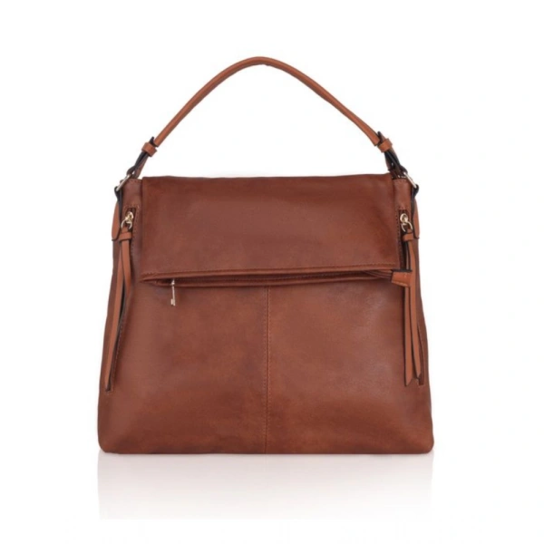 Shopnav Women's Faux Leather Solid Sling Bag (Brown) - Brown