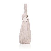Shopnav Women's Faux Leather Textured Handbag (Beige White) - Beige White