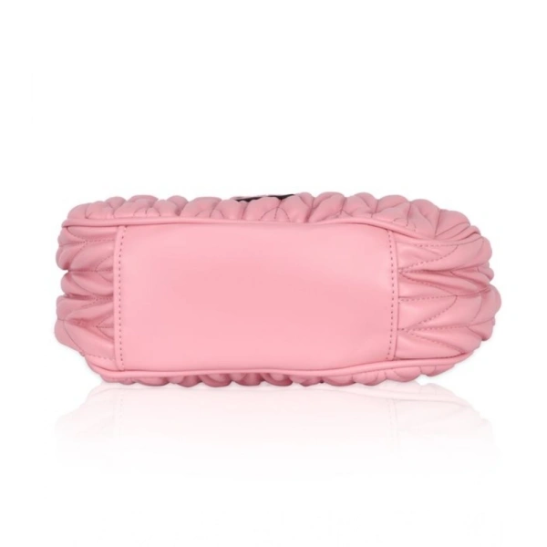 Shopnav Women's Faux Leather Textured Handbag (Pink) - Pink