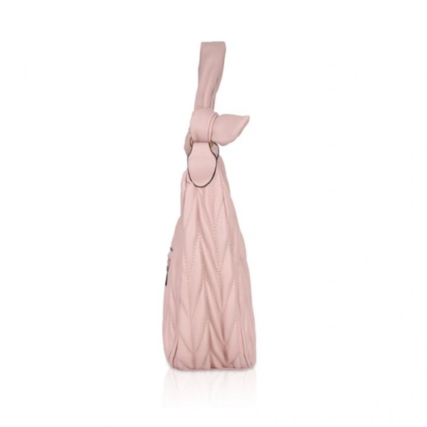 Shopnav Women's Faux Leather Textured Handbag (Pink) - Pink