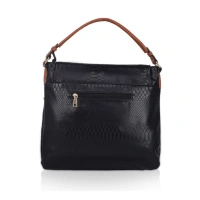 Shopnav Women's Faux Leather Textured Sling Bag (Black) - Black