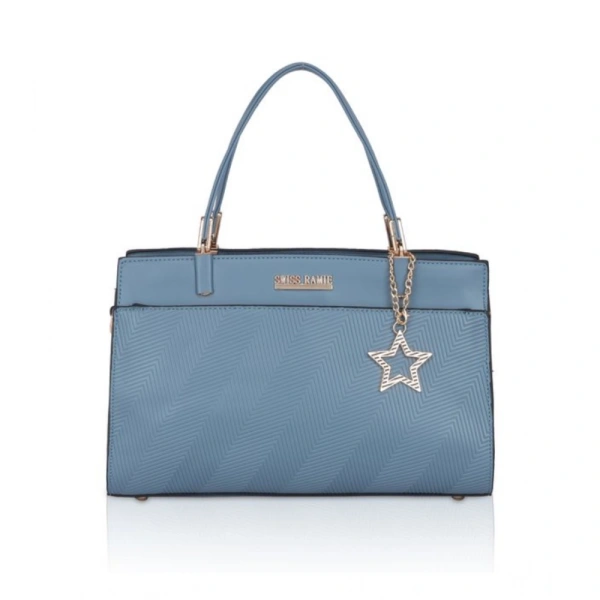 Shopnav Women's Faux Leather Textured Adjustable Long Belt Handbag (Blue) - Blue