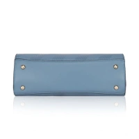 Shopnav Women's Faux Leather Textured Adjustable Long Belt Handbag (Blue) - Blue