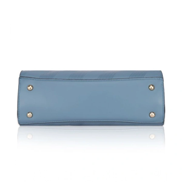 Shopnav Women's Faux Leather Textured Adjustable Long Belt Handbag (Blue) - Blue