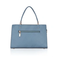 Shopnav Women's Faux Leather Textured Adjustable Long Belt Handbag (Blue) - Blue