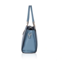 Shopnav Women's Faux Leather Textured Adjustable Long Belt Handbag (Blue) - Blue