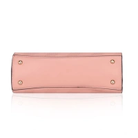 Shopnav Women's Faux Leather Textured Adjustable Long Belt Handbag (Pink) - Pink