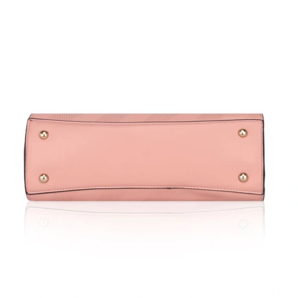 Shopnav Women's Faux Leather Textured Adjustable Long Belt Handbag (Pink) - Pink