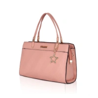 Shopnav Women's Faux Leather Textured Adjustable Long Belt Handbag (Pink) - Pink