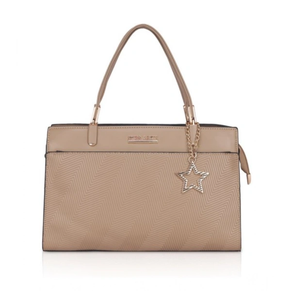Shopnav Women's Faux Leather Textured Adjustable Long Belt Handbag (Khaki) - Khaki