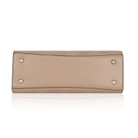 Shopnav Women's Faux Leather Textured Adjustable Long Belt Handbag (Khaki) - Khaki
