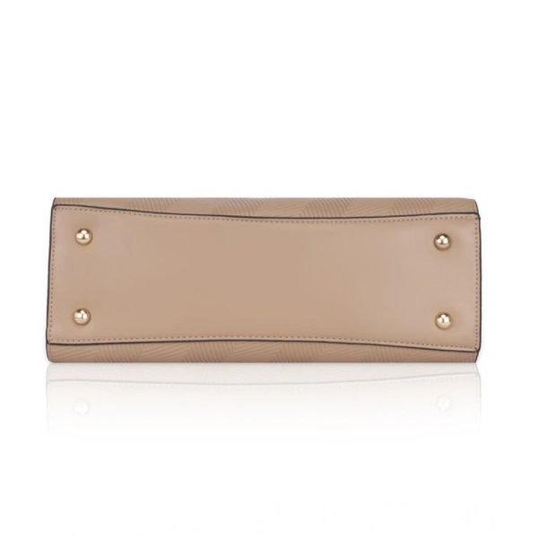 Shopnav Women's Faux Leather Textured Adjustable Long Belt Handbag (Khaki) - Khaki