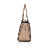 Shopnav Women's Faux Leather Textured Adjustable Long Belt Handbag (Khaki) - Khaki
