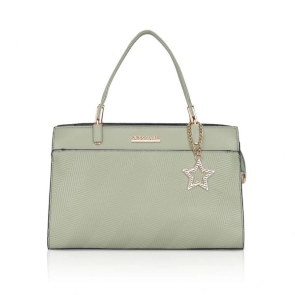 Shopnav Women's Faux Leather Textured Adjustable Long Belt Handbag (Green) - Green