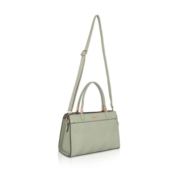 Shopnav Women's Faux Leather Textured Adjustable Long Belt Handbag (Green) - Green