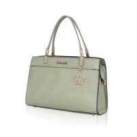 Shopnav Women's Faux Leather Textured Adjustable Long Belt Handbag (Green) - Green