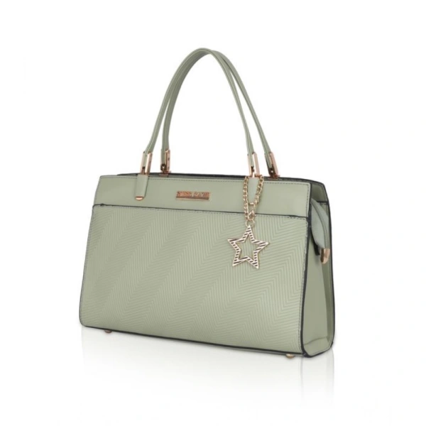 Shopnav Women's Faux Leather Textured Adjustable Long Belt Handbag (Green) - Green