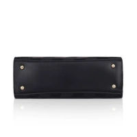 Shopnav Women's Faux Leather Textured Adjustable Long Belt Handbag (Black) - Black