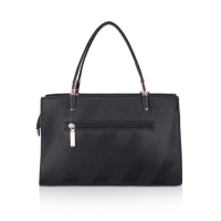 Shopnav Women's Faux Leather Textured Adjustable Long Belt Handbag (Black) - Black