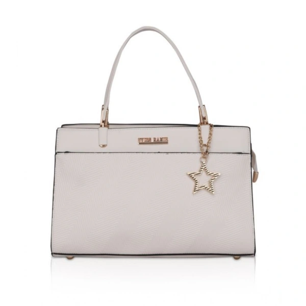 Shopnav Women's Faux Leather Textured Adjustable Long Belt Handbag (White) - White