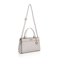 Shopnav Women's Faux Leather Textured Adjustable Long Belt Handbag (White) - White