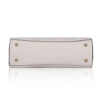 Shopnav Women's Faux Leather Textured Adjustable Long Belt Handbag (White) - White