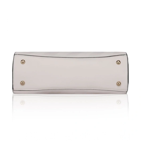 Shopnav Women's Faux Leather Textured Adjustable Long Belt Handbag (White) - White
