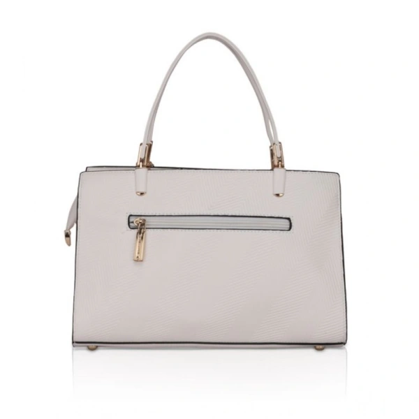 Shopnav Women's Faux Leather Textured Adjustable Long Belt Handbag (White) - White