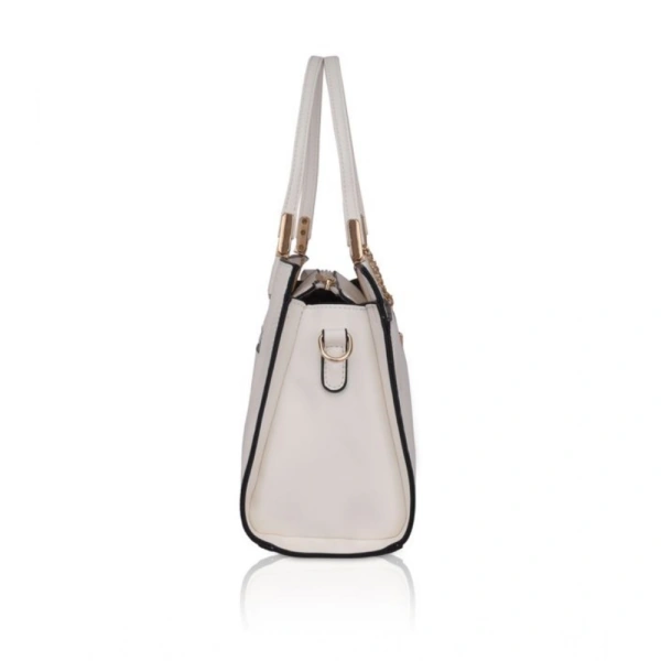 Shopnav Women's Faux Leather Textured Adjustable Long Belt Handbag (White) - White