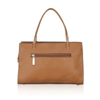 Shopnav Women's Faux Leather Textured Adjustable Long Belt Handbag (Brown) - Brown